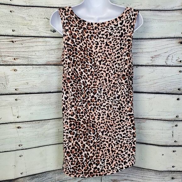 Maurices Leopard Print Sleeveless V-Neck Tank Top Size S Rayon Blend - Picture 3 of 5